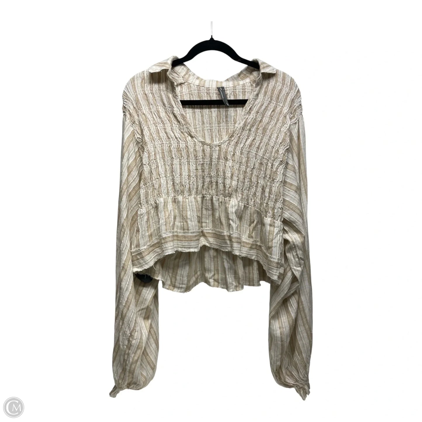 Top Long Sleeve By Anthropologie In Striped Pattern, Size: S