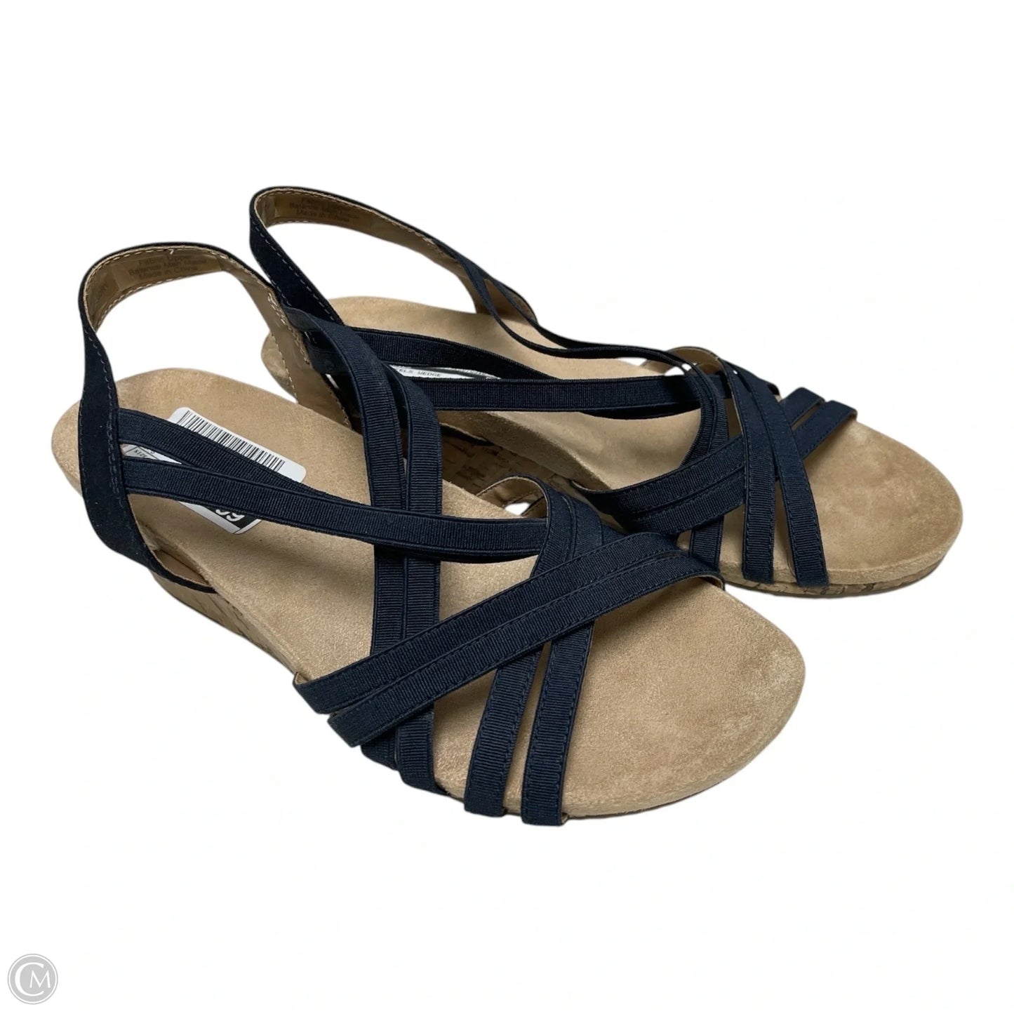 Sandals Heels Wedge By Life Stride In Navy, Size: 7.5