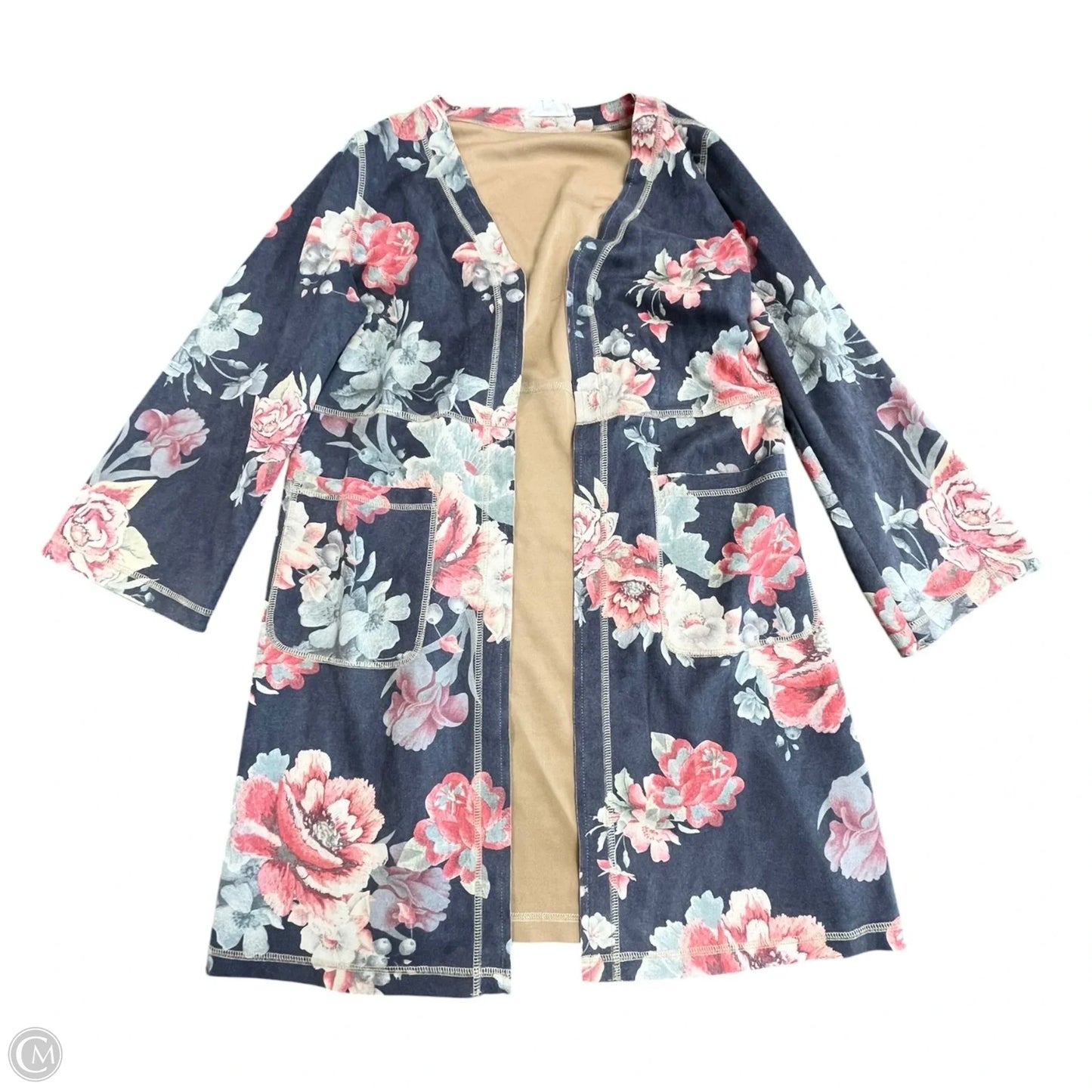 Cardigan By Solitaire In Floral Print, Size: M