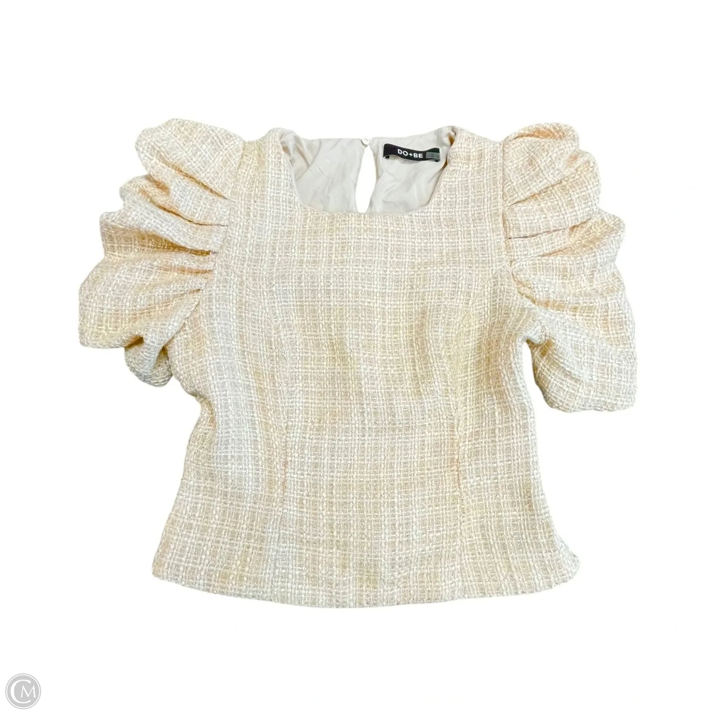 Blouse Short Sleeve By Do + Be In Gold, Size: S