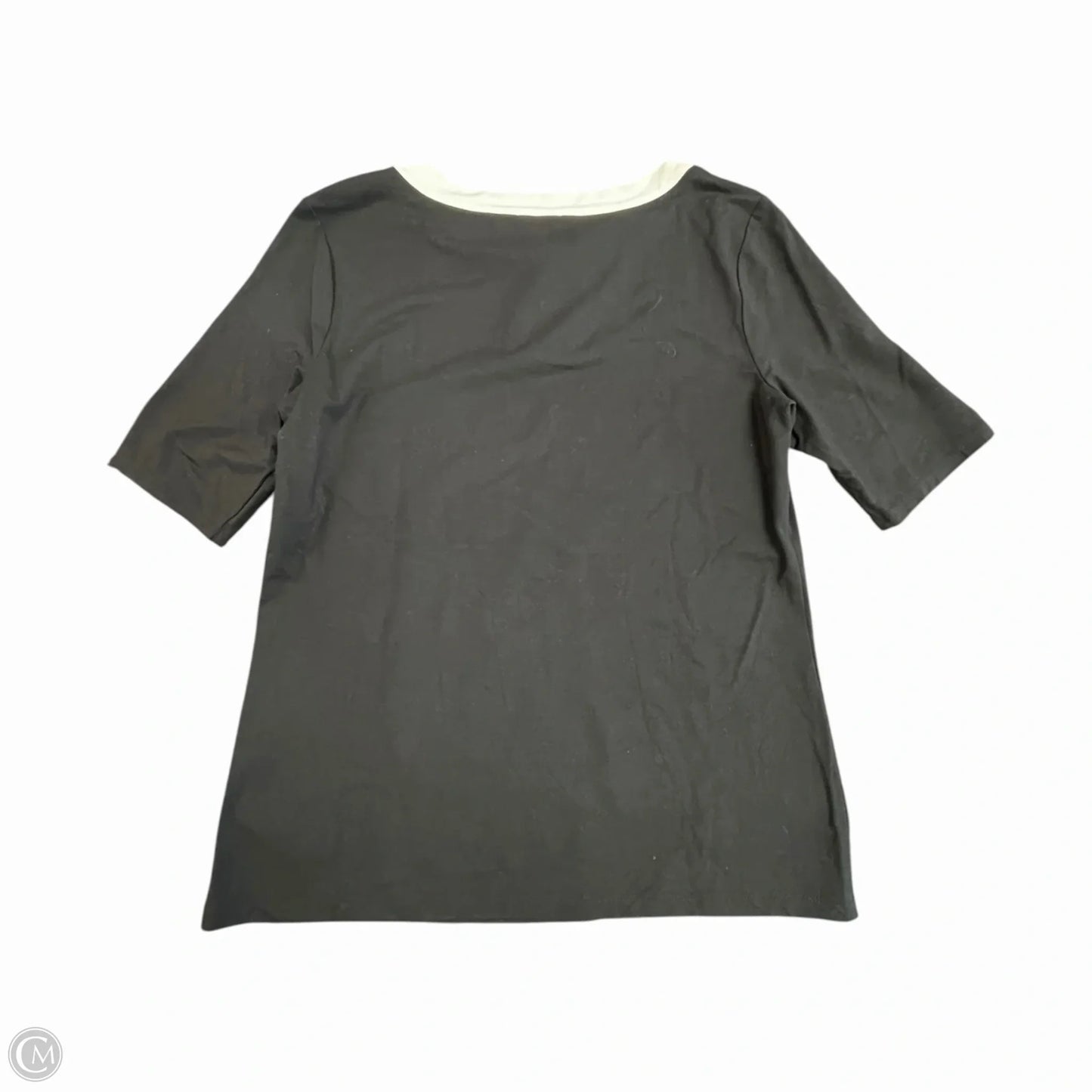 Top Short Sleeve By Talbots In Black & Cream, Size: S