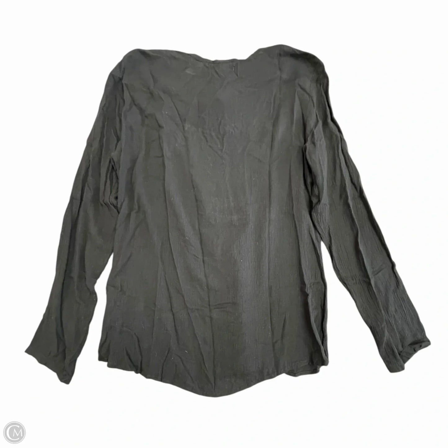 Blouse Long Sleeve By Clothes Mentor In Black, Size: L