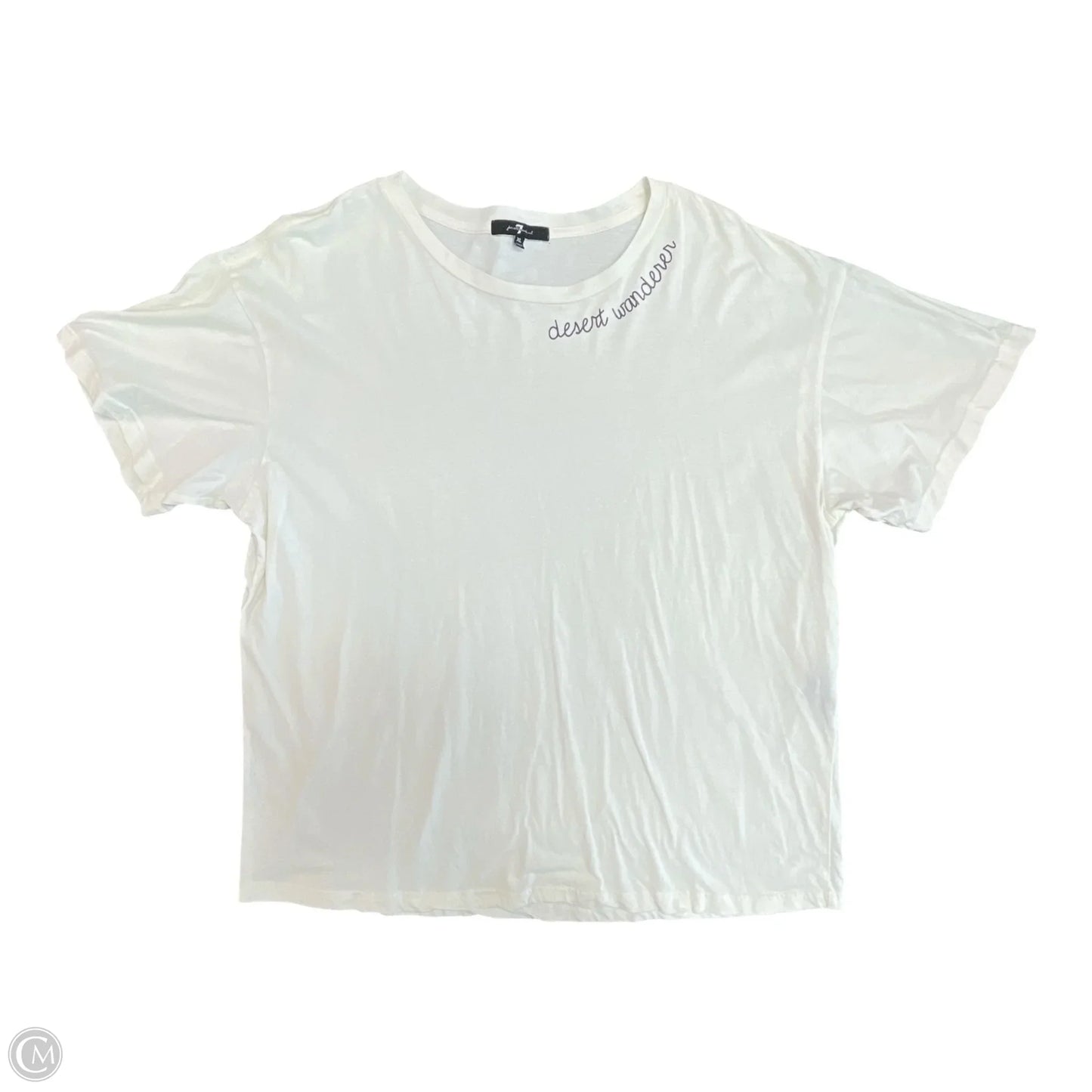 Top Short Sleeve Basic By 7 For All Mankind In Black & Cream, Size: Xl