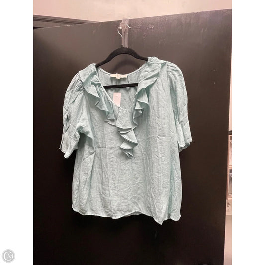 Top Short Sleeve By Loft In Aqua, Size: M