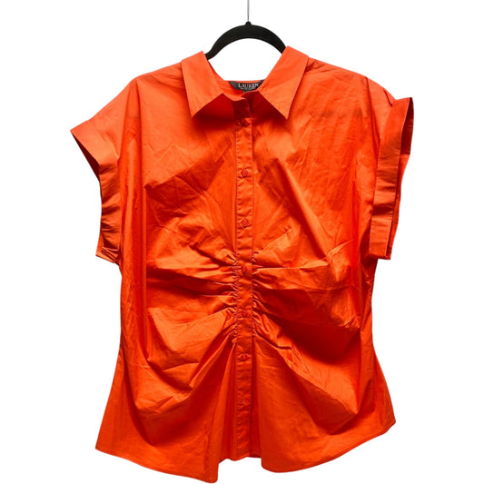 Top Short Sleeve By Lauren By Ralph Lauren In Orange, Size: 16