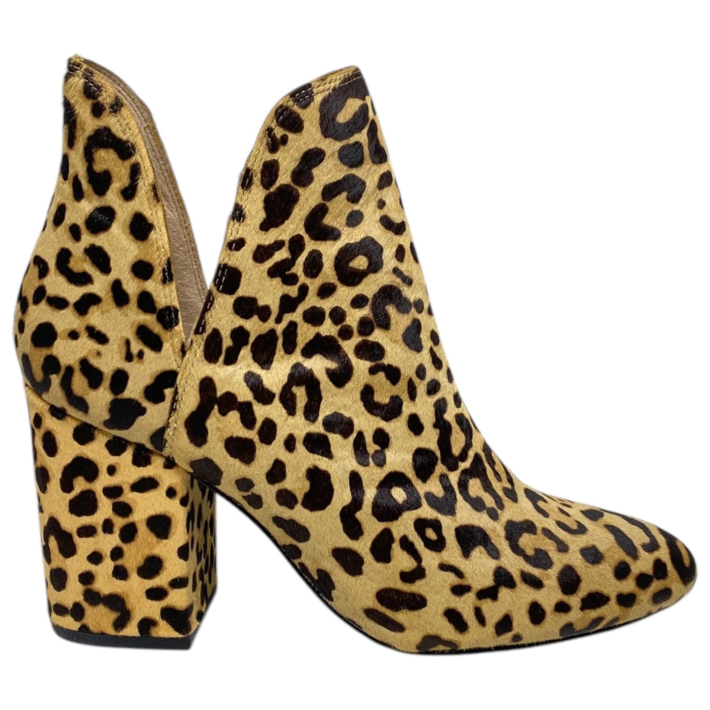 Boots Ankle Heels By Steve Madden In Animal Print, Size: 9.5