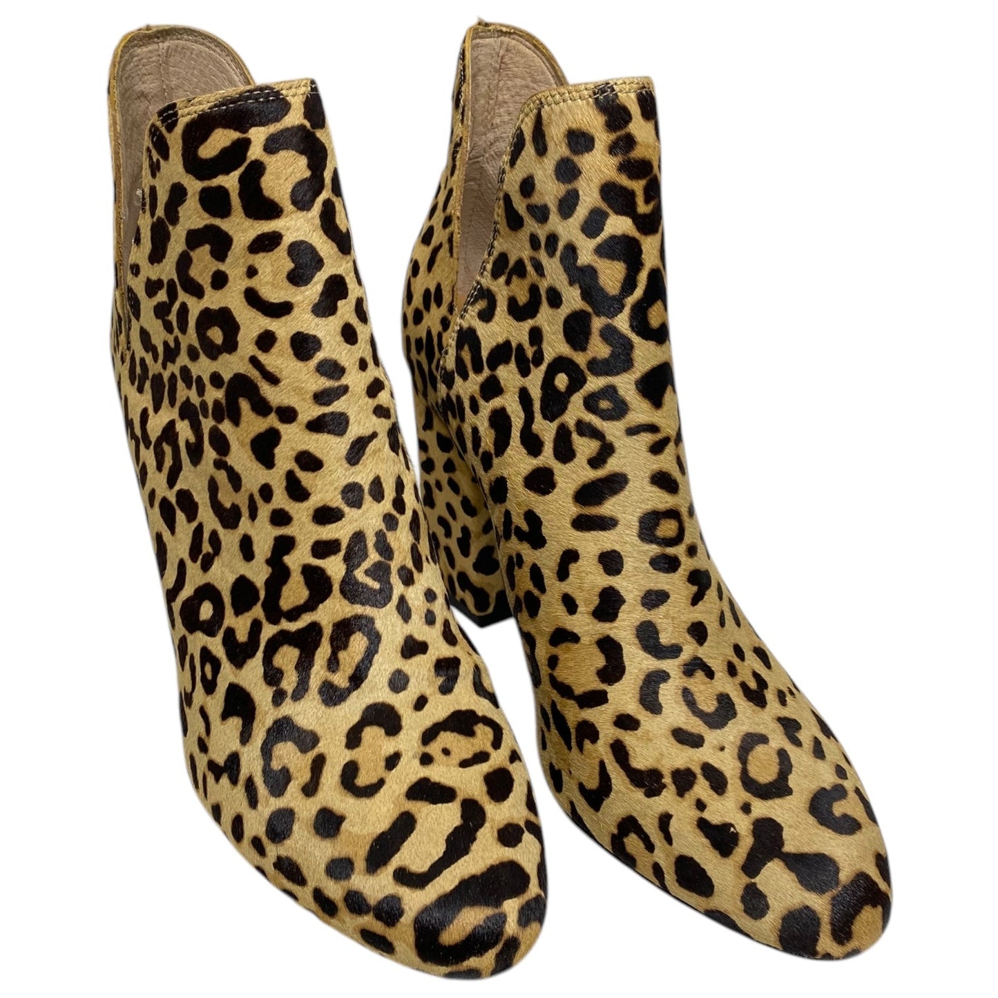 Boots Ankle Heels By Steve Madden In Animal Print, Size: 9.5