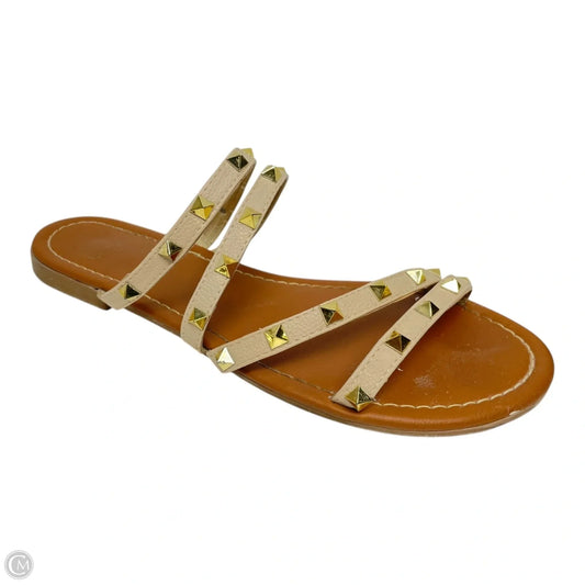 Sandals Flats By everglades In Cream & Tan, Size: 10