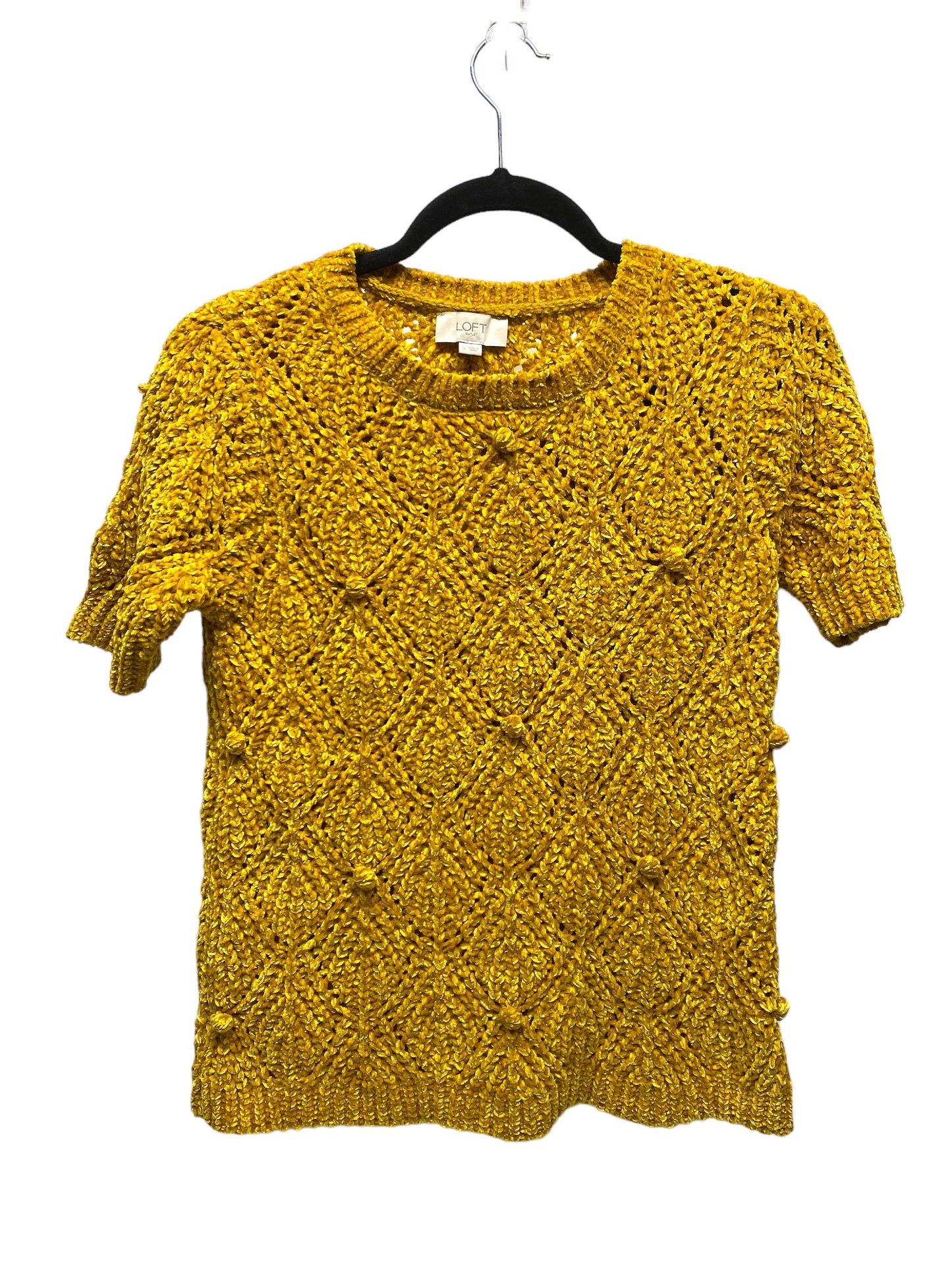 Yellow Top Short Sleeve Loft, Size S