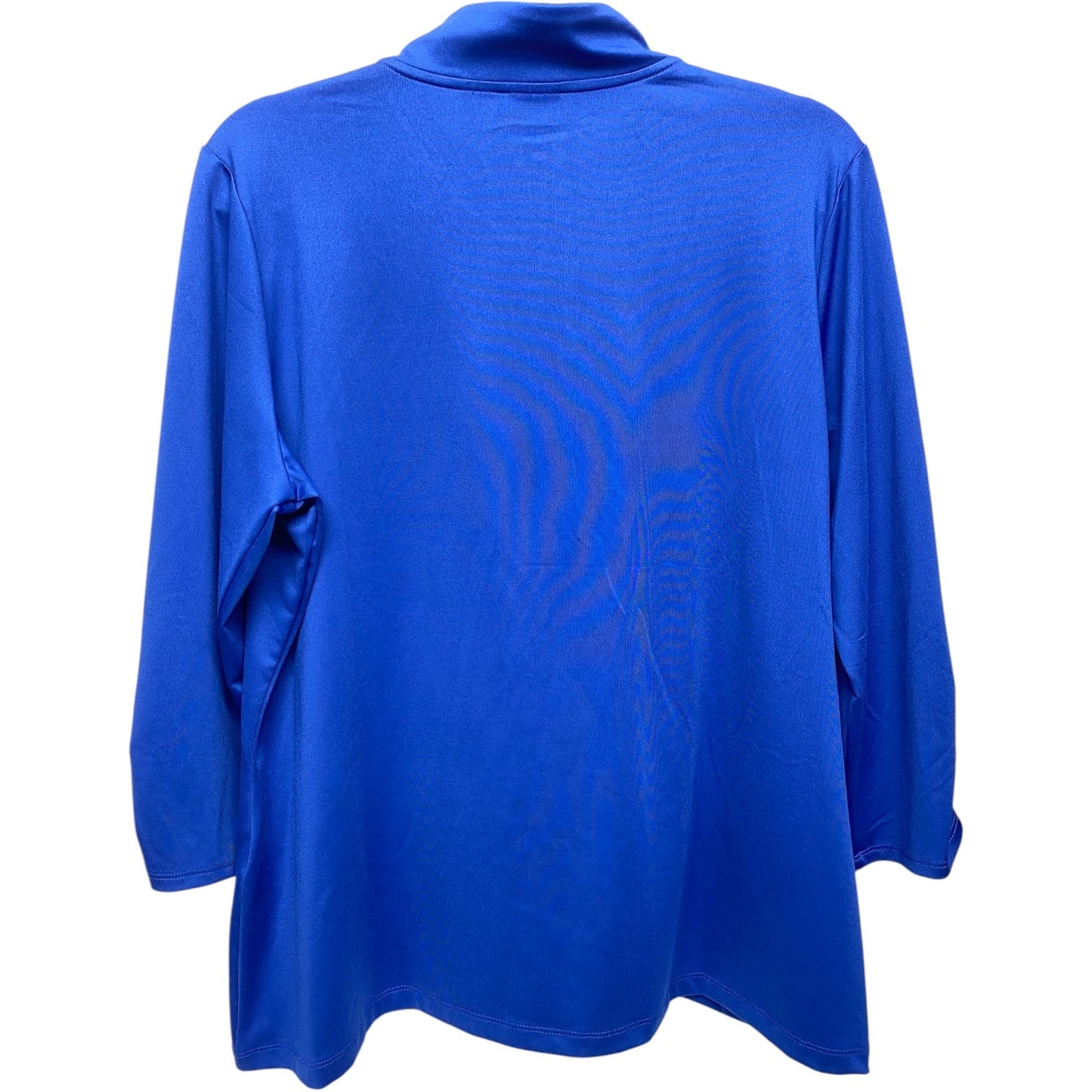 Athletic Top Long Sleeve Collar By Chicos In Blue, Size: Xl