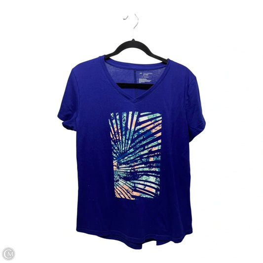 Athletic Top Short Sleeve By Tek Gear In Blue, Size: L