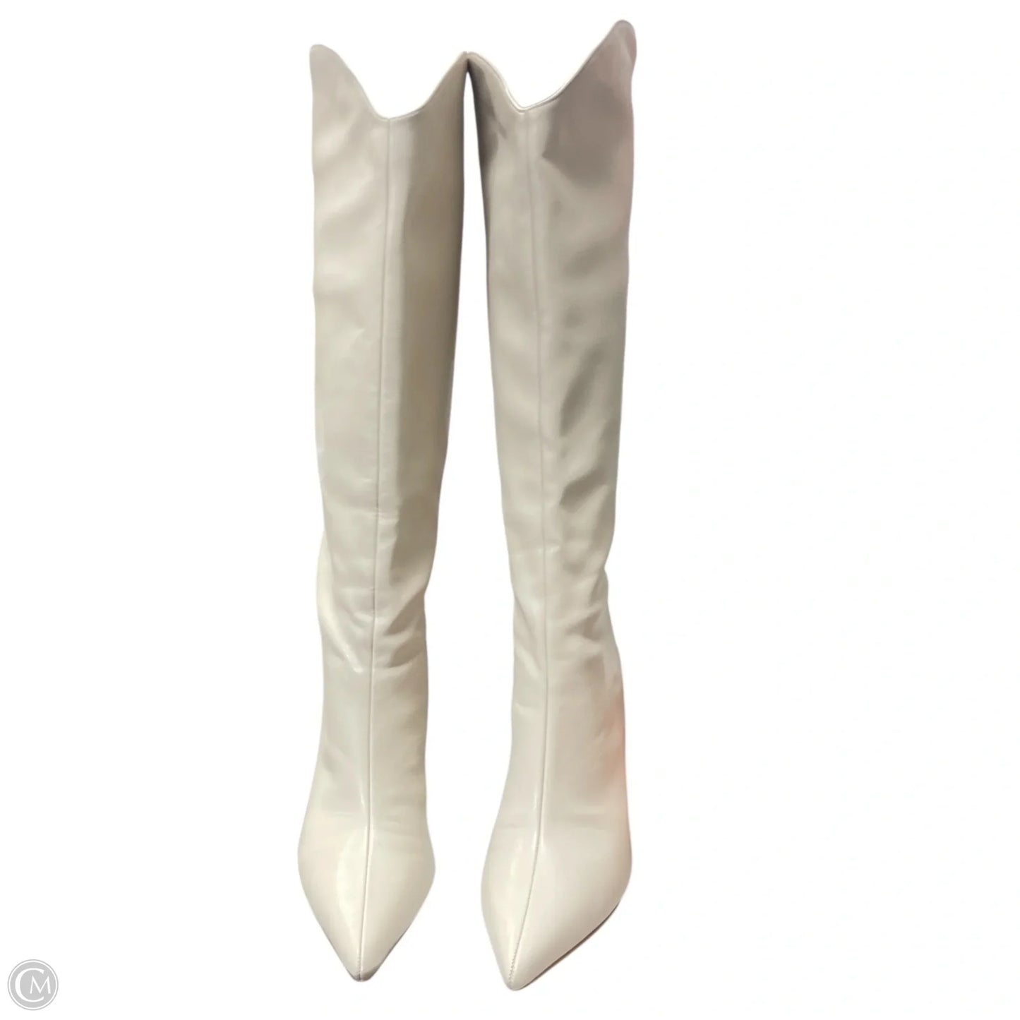 Boots Knee Heels By Chinese Laundry In Ivory, Size: 10