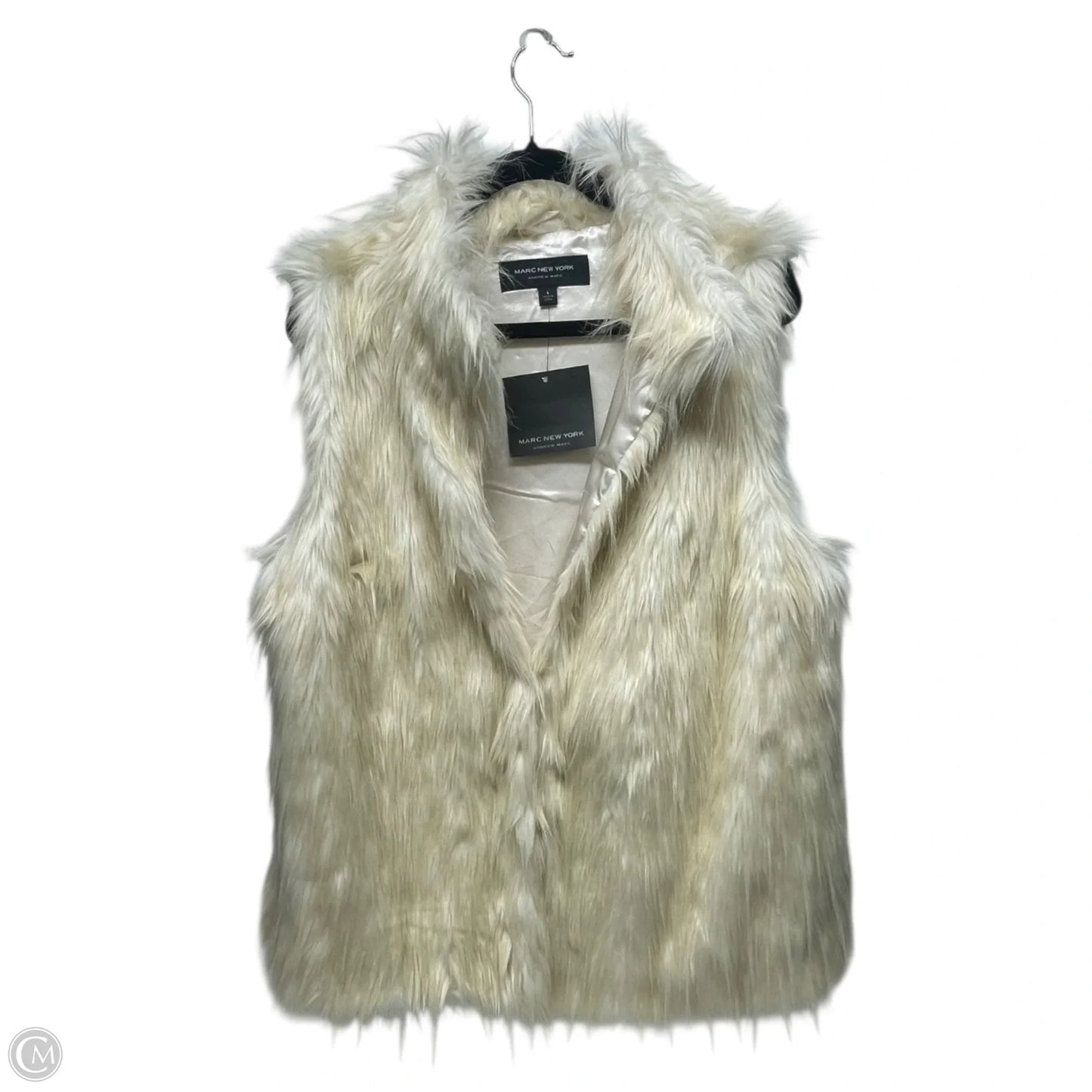 Vest Faux Fur & Sherpa By Marc New York In Ivory, Size: L