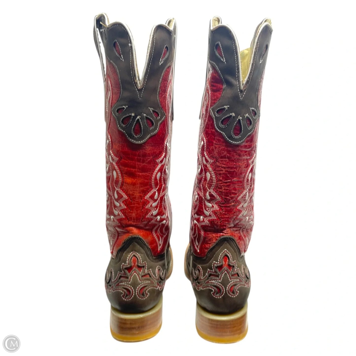 Boots Western By ROCKIN LEATHER -  In Brown & Red, Size: 9