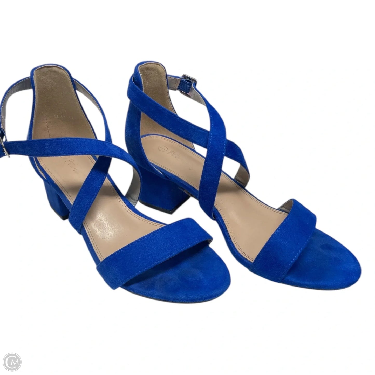Shoes Heels Block By Herstyle In Blue, Size: 7