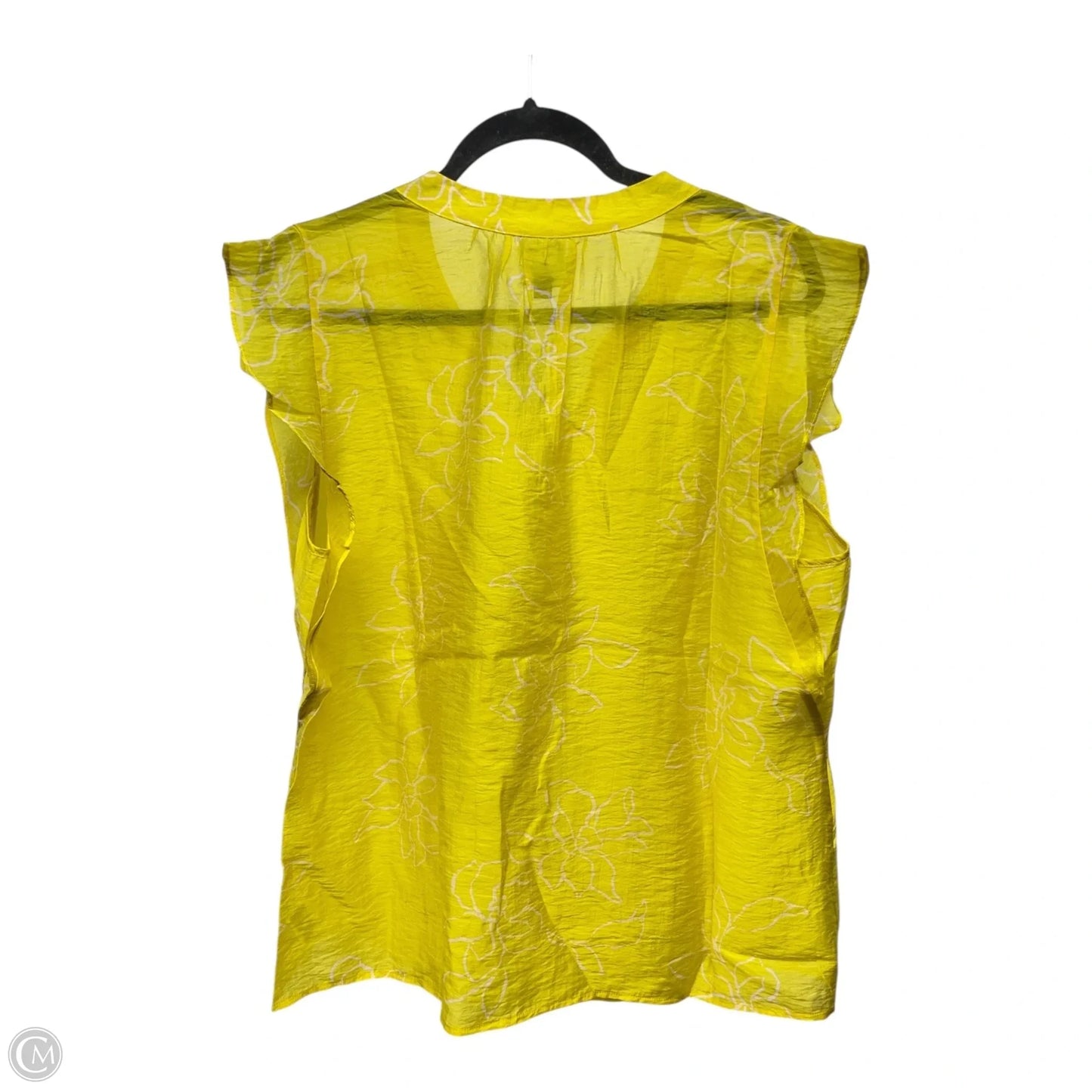 Top Short Sleeve By Cabi In Yellow, Size: L