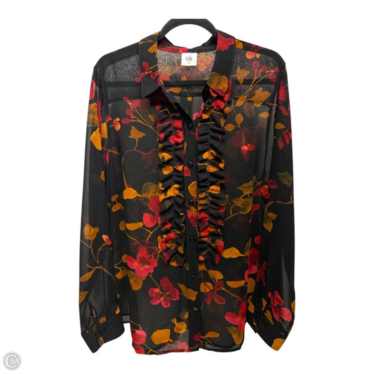 Blouse Long Sleeve By Cabi In Black, Size: Xl