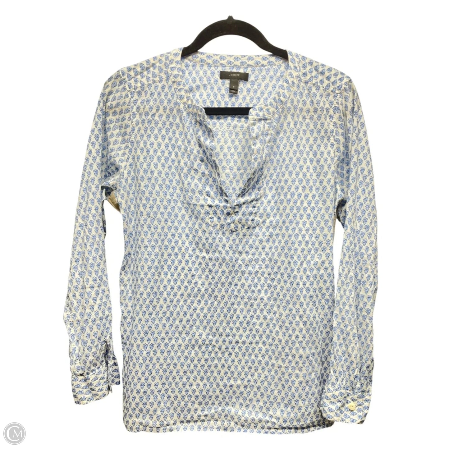 Top Long Sleeve By J. Crew In Blue & White, Size: 6