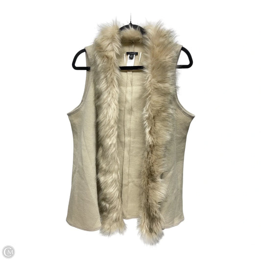 Vest Faux Fur & Sherpa By Ann Taylor In Beige, Size: Xs