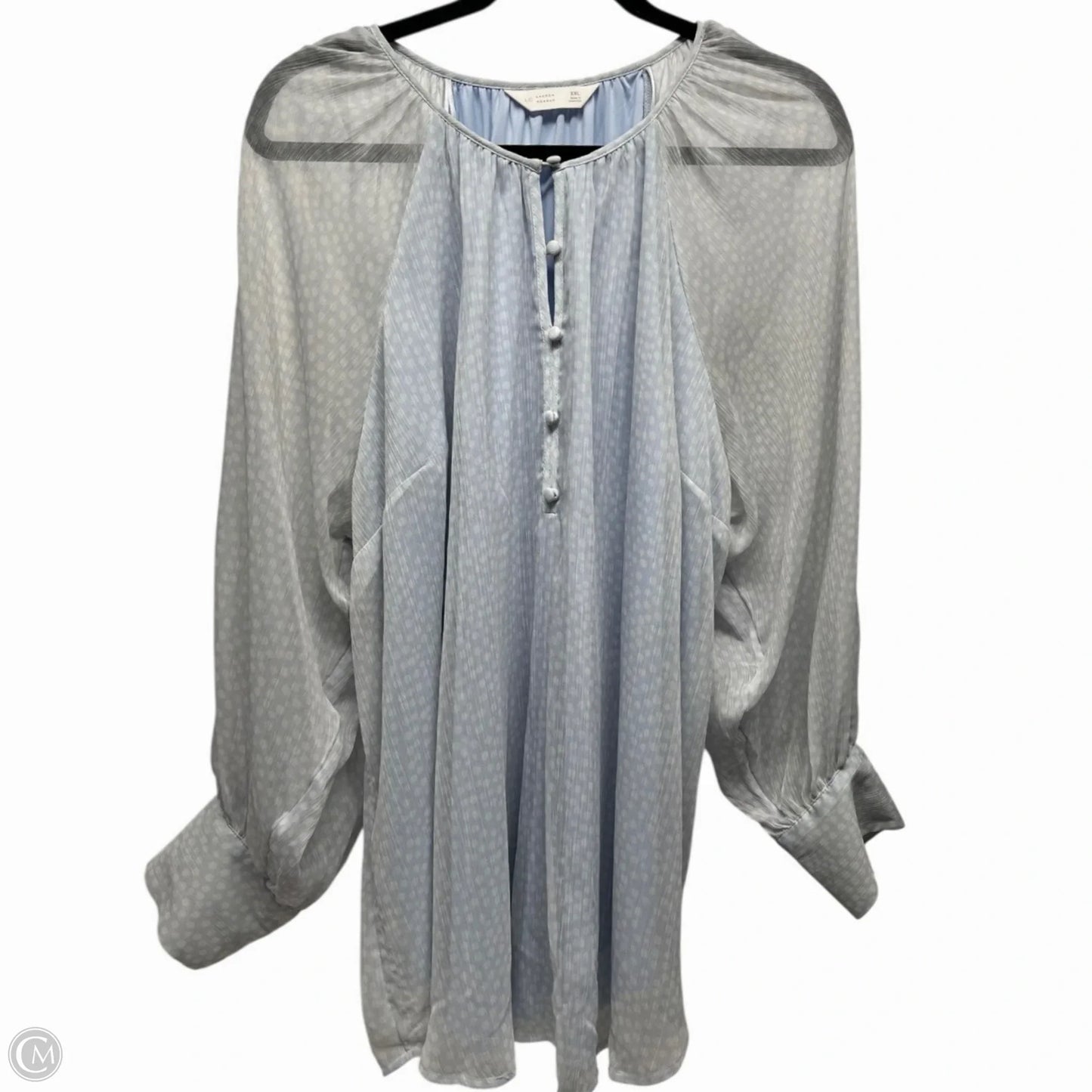 Blouse Long Sleeve By Lc Lauren Conrad In Polkadot Pattern, Size: 2x