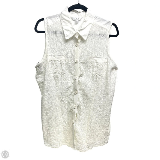 Top Sleeveless By Cabi In White, Size: L