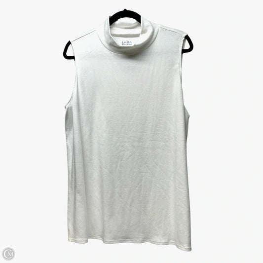 Top Sleeveless By Croft And Barrow In White, Size: Xl