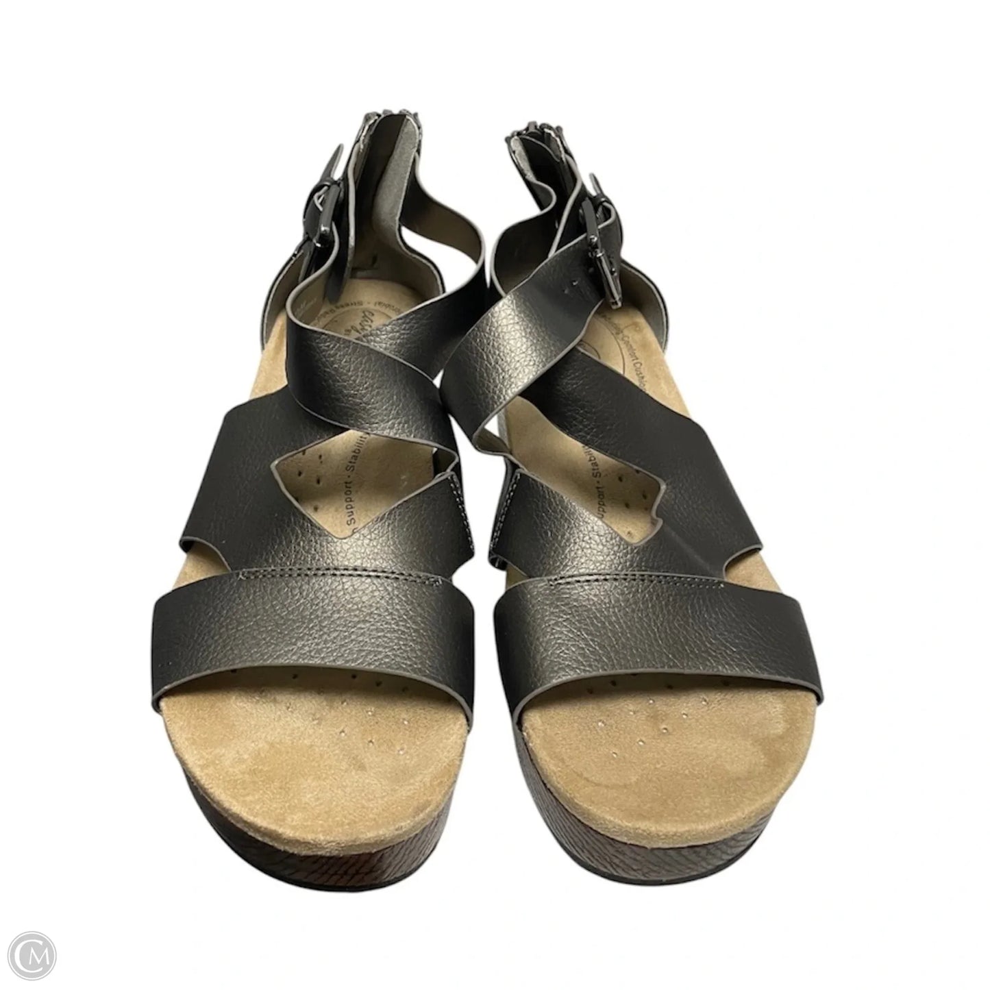 Sandals Heels Wedge By Easy Street In Bronze, Size: 7.5