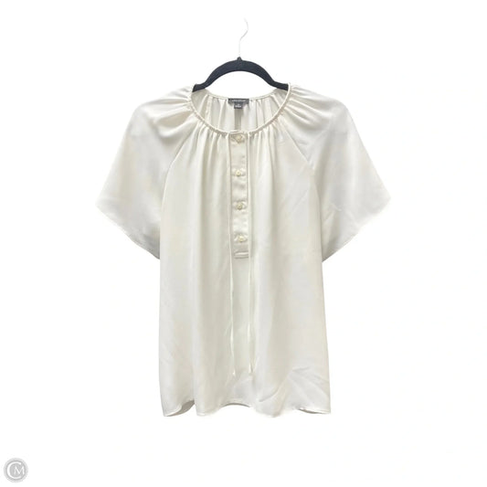 Blouse Short Sleeve By Ann Taylor In Ivory, Size: Xs