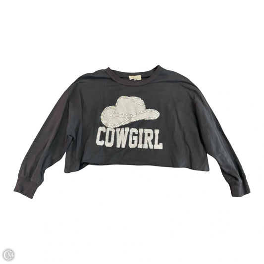 Top Long Sleeve By Peach Love Cream California In Grey, Size: S