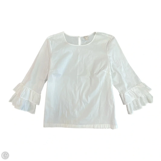 Top 3/4 Sleeve By J. Crew In White, Size: M