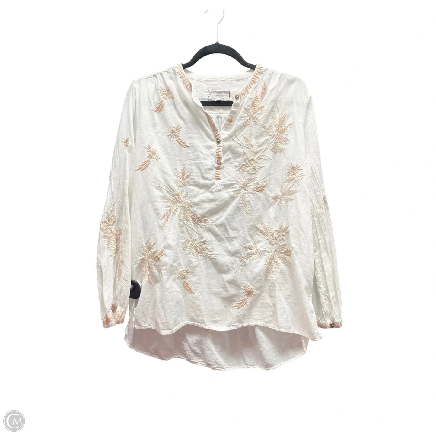 Top Long Sleeve Designer By Johnny Was In White, Size: S