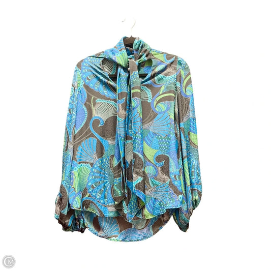 Top Long Sleeve By Chicos In Blue & Green, Size: S