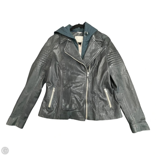 Jacket Leather By Cmb In Grey, Size: Xl
