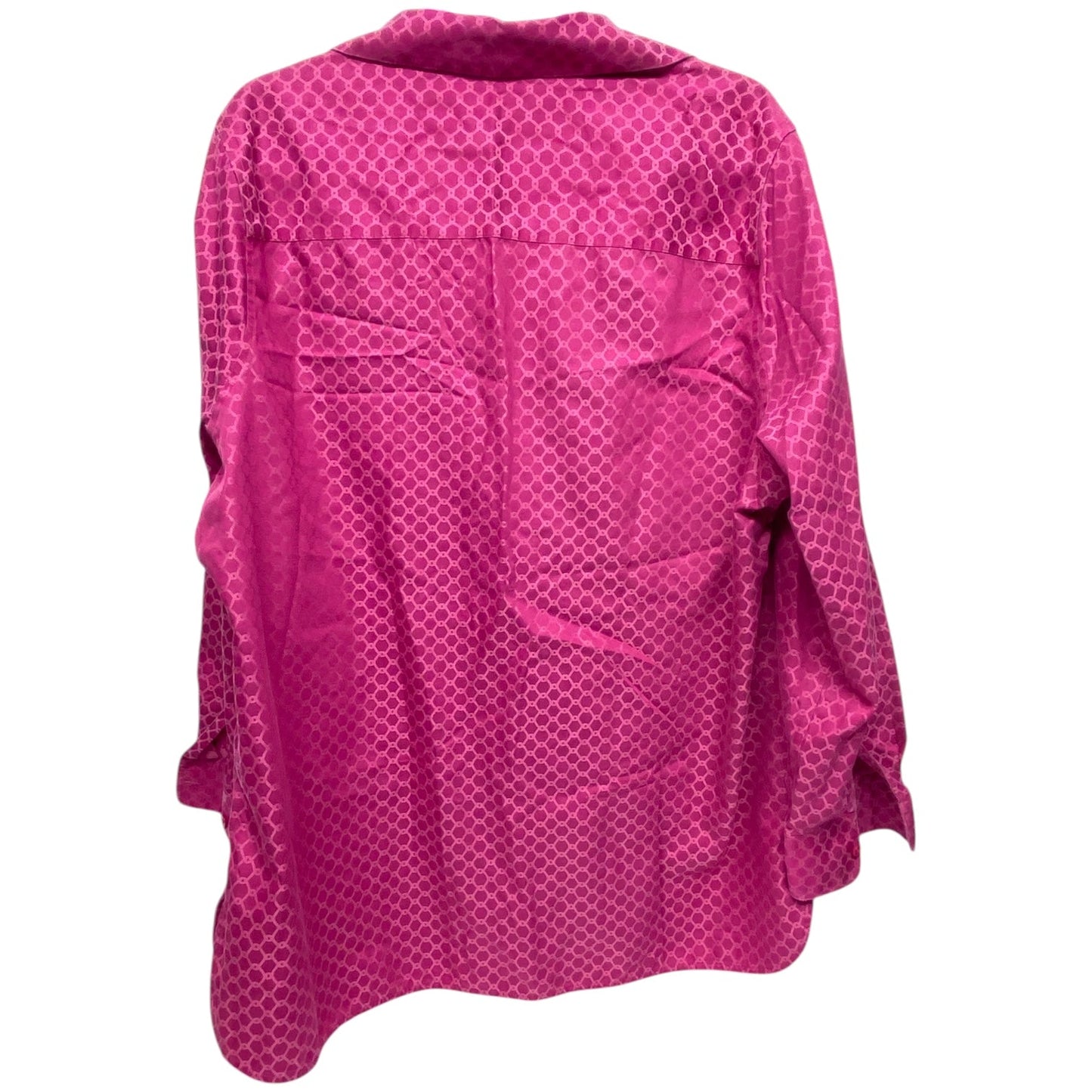 Top Long Sleeve By Foxcroft In Pink, Size: Xl