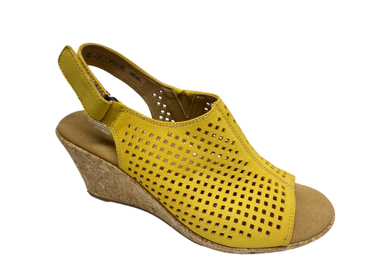 Yellow Shoes Heels Wedge Rockport, Size 8.5