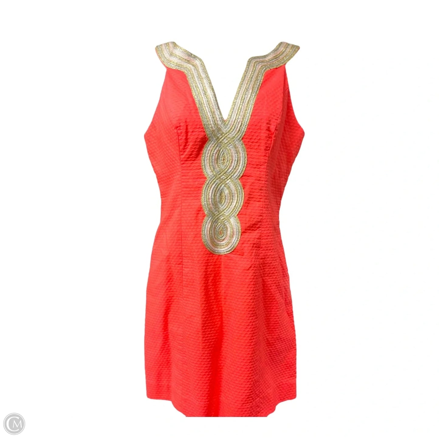 Dress Designer By Lilly Pulitzer In Orange & Silver, Size: 0