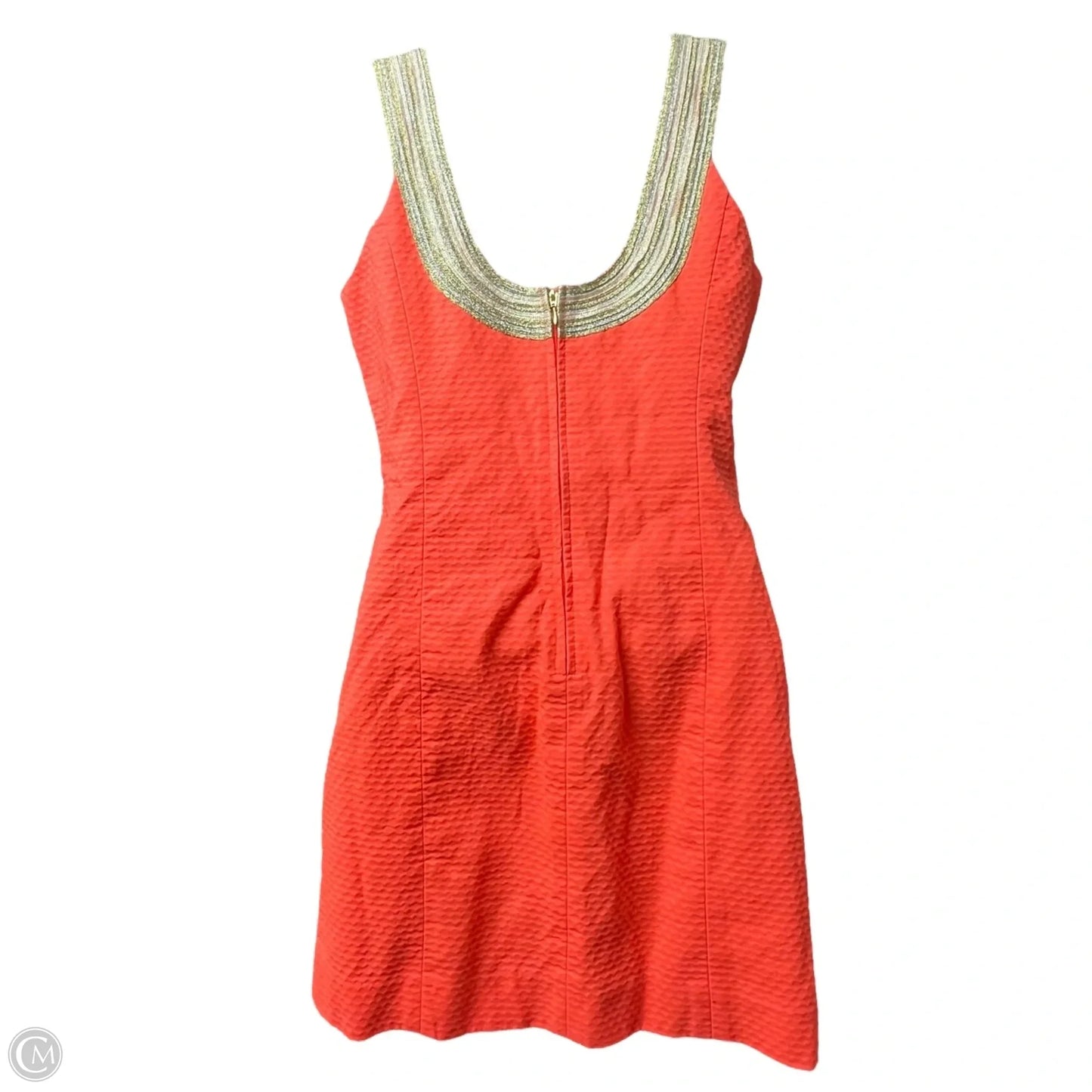 Dress Designer By Lilly Pulitzer In Orange & Silver, Size: 0