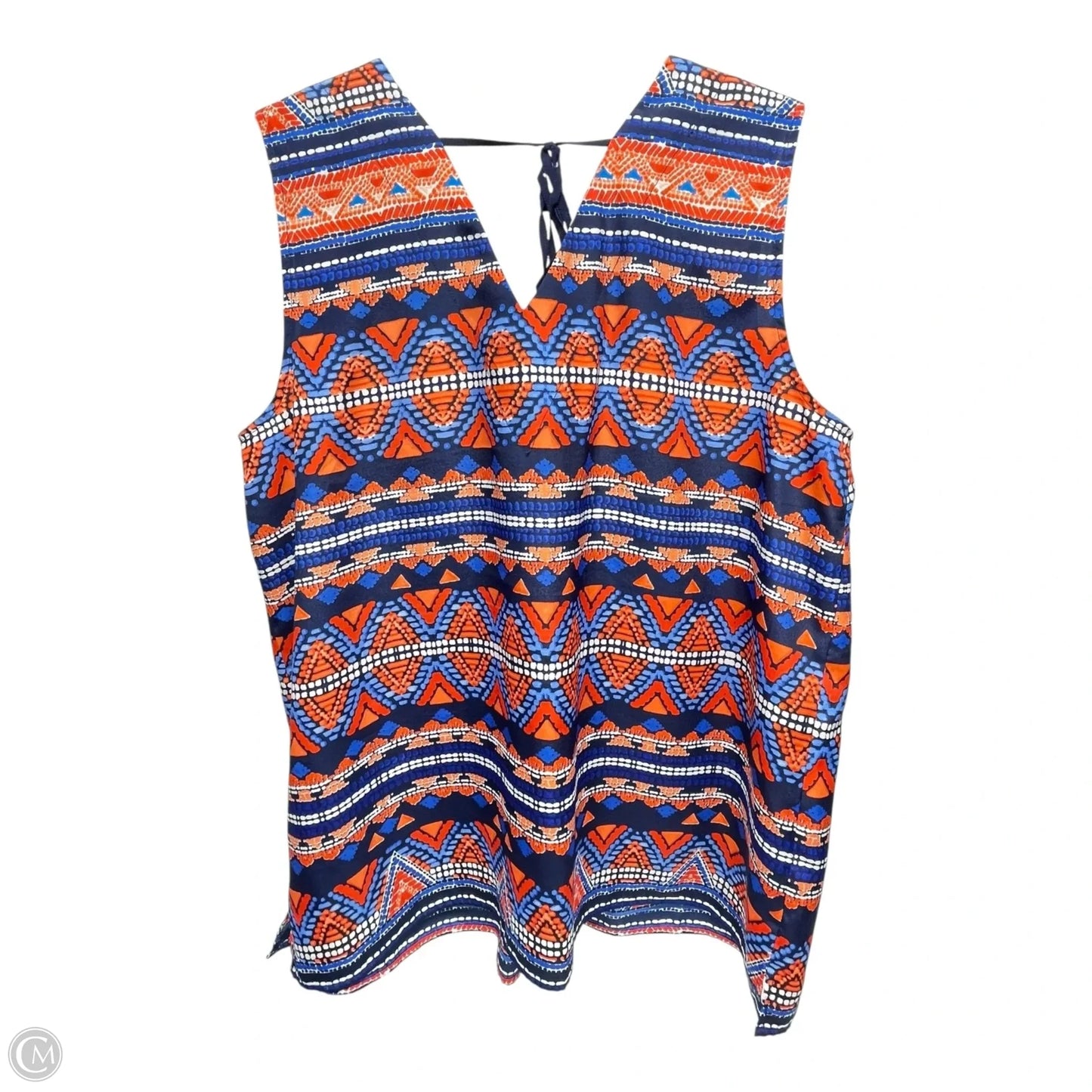 Top Sleeveless By Peck And Peck In Blue & Orange, Size: Xl
