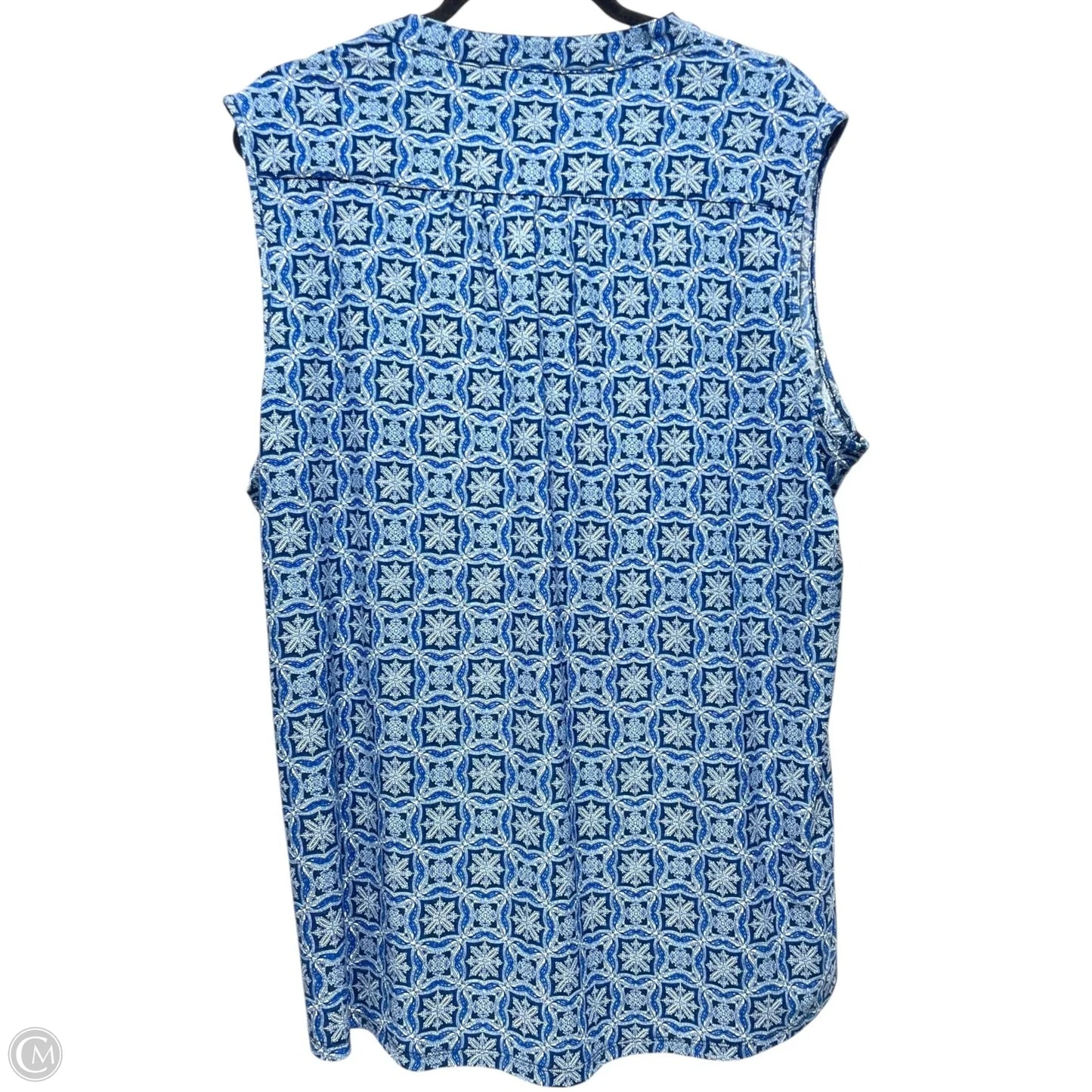 Top Sleeveless By Westport In Blue & White, Size: 2x