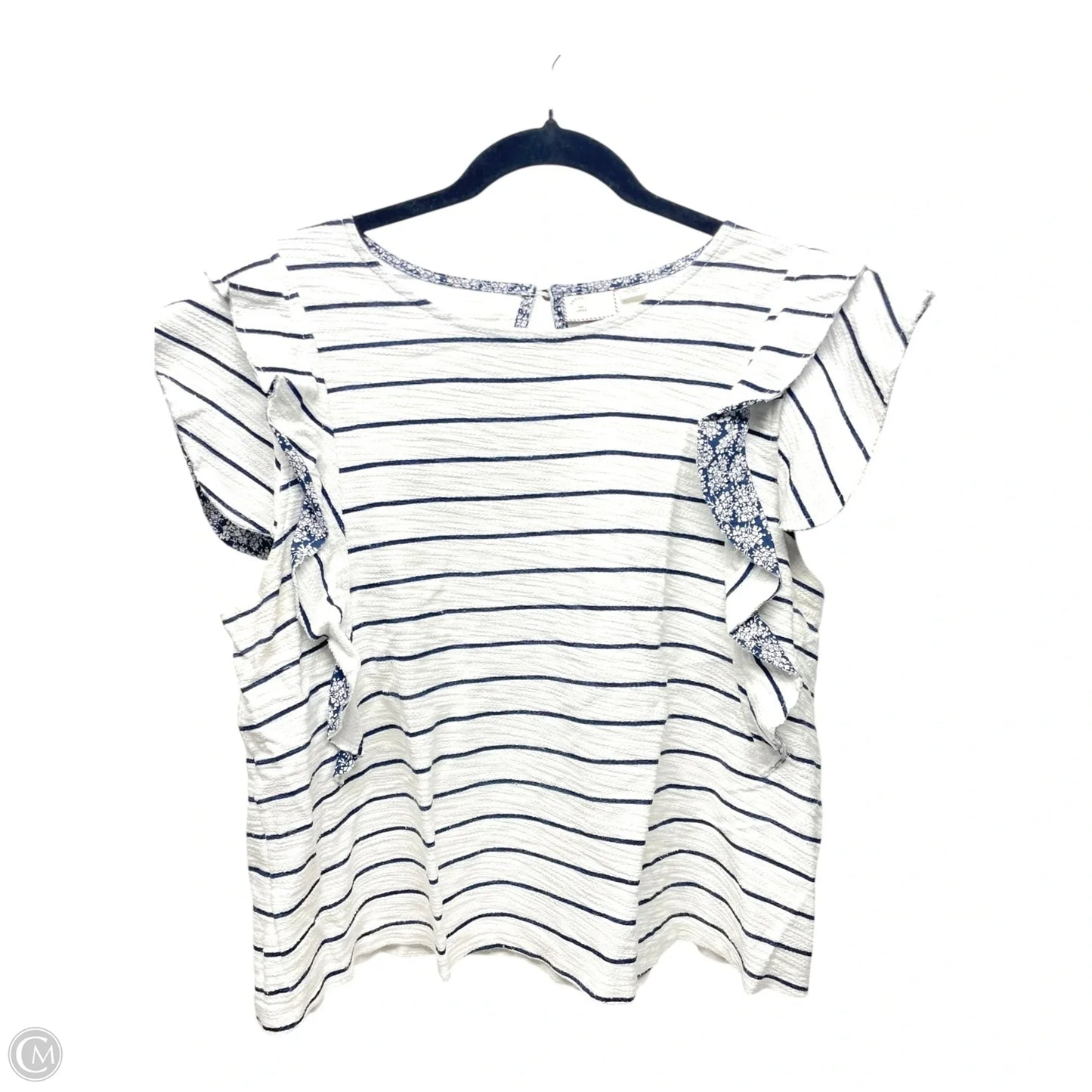 Top Short Sleeve By    9-HI5- In Striped Pattern, Size: L