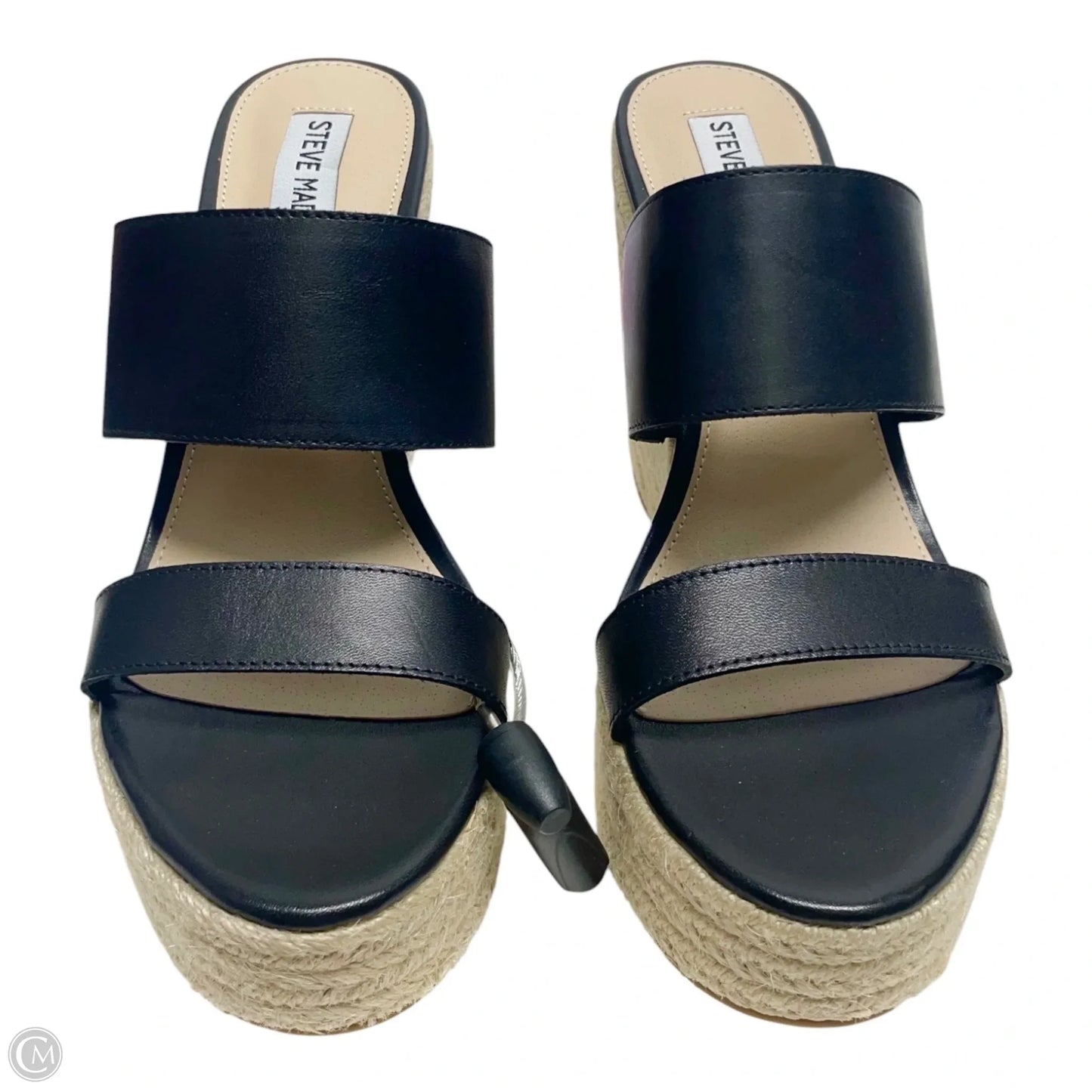 Sandals Heels Block By Steve Madden In Black & Tan, Size: 8