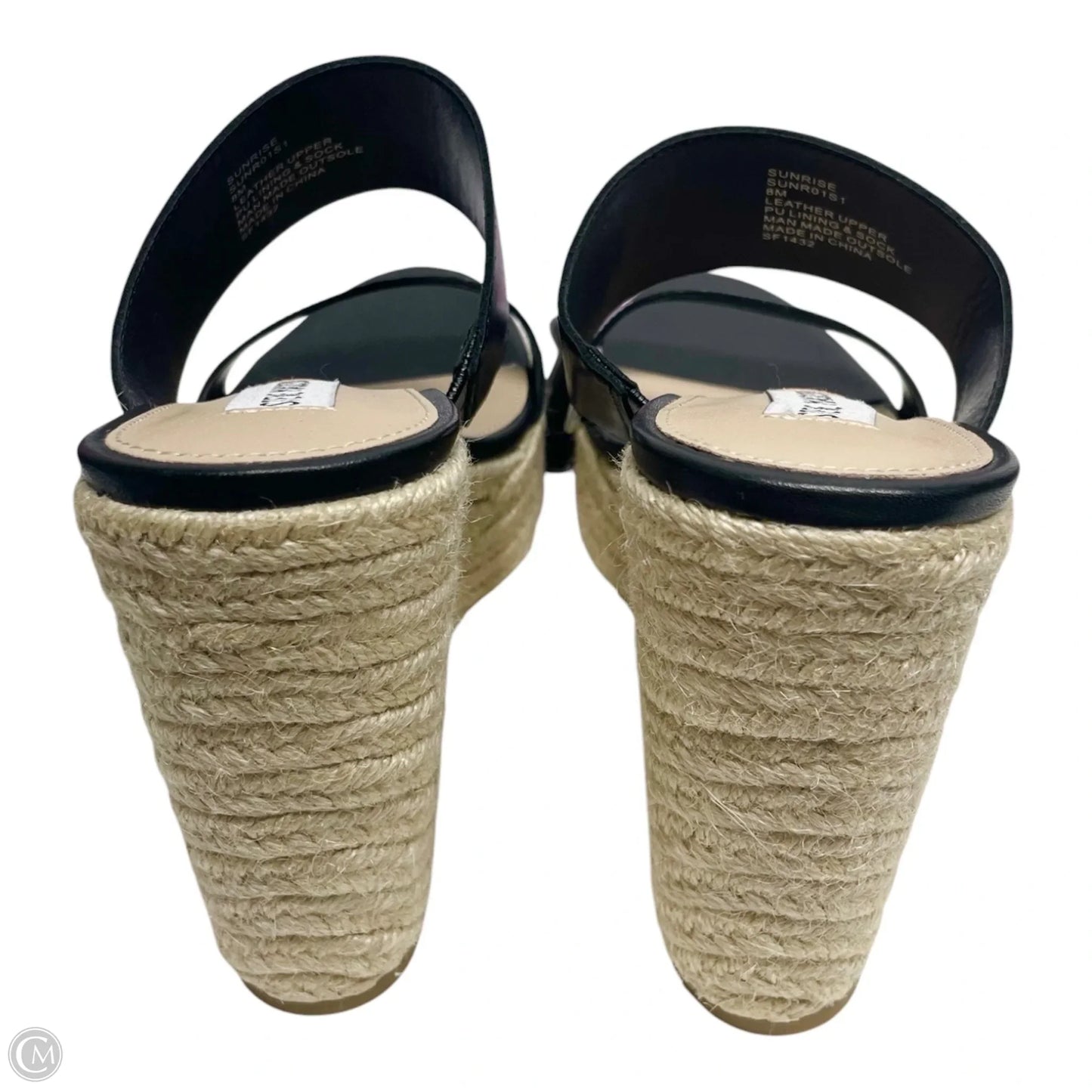 Sandals Heels Block By Steve Madden In Black & Tan, Size: 8
