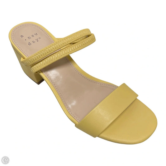 Sandals Heels Block By A New Day In Yellow, Size: 5