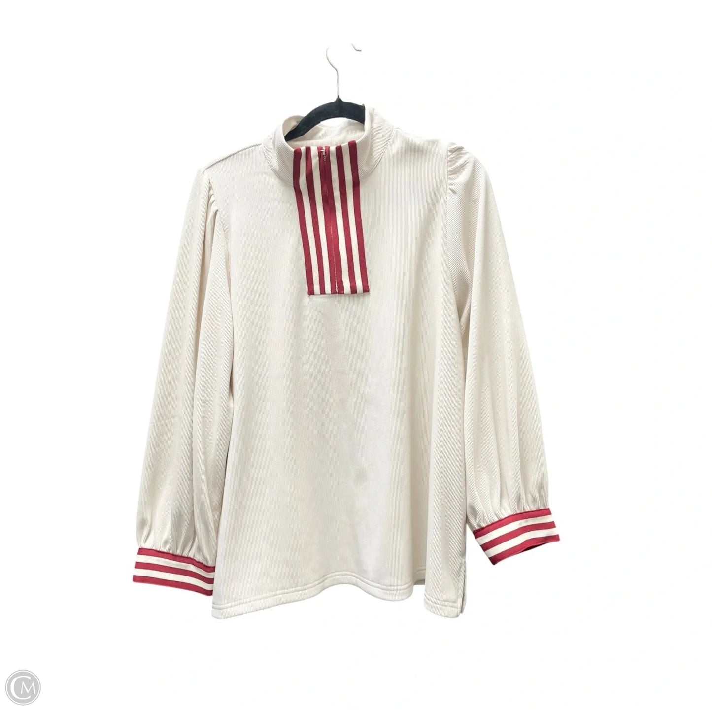 Sweatshirt Collar By Jodifl In Red & Tan, Size: M