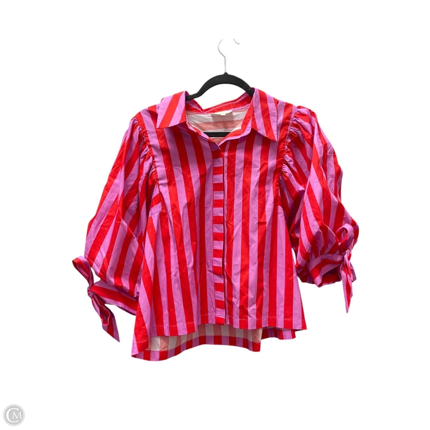 Top Short Sleeve By Entro In Striped Pattern, Size: M