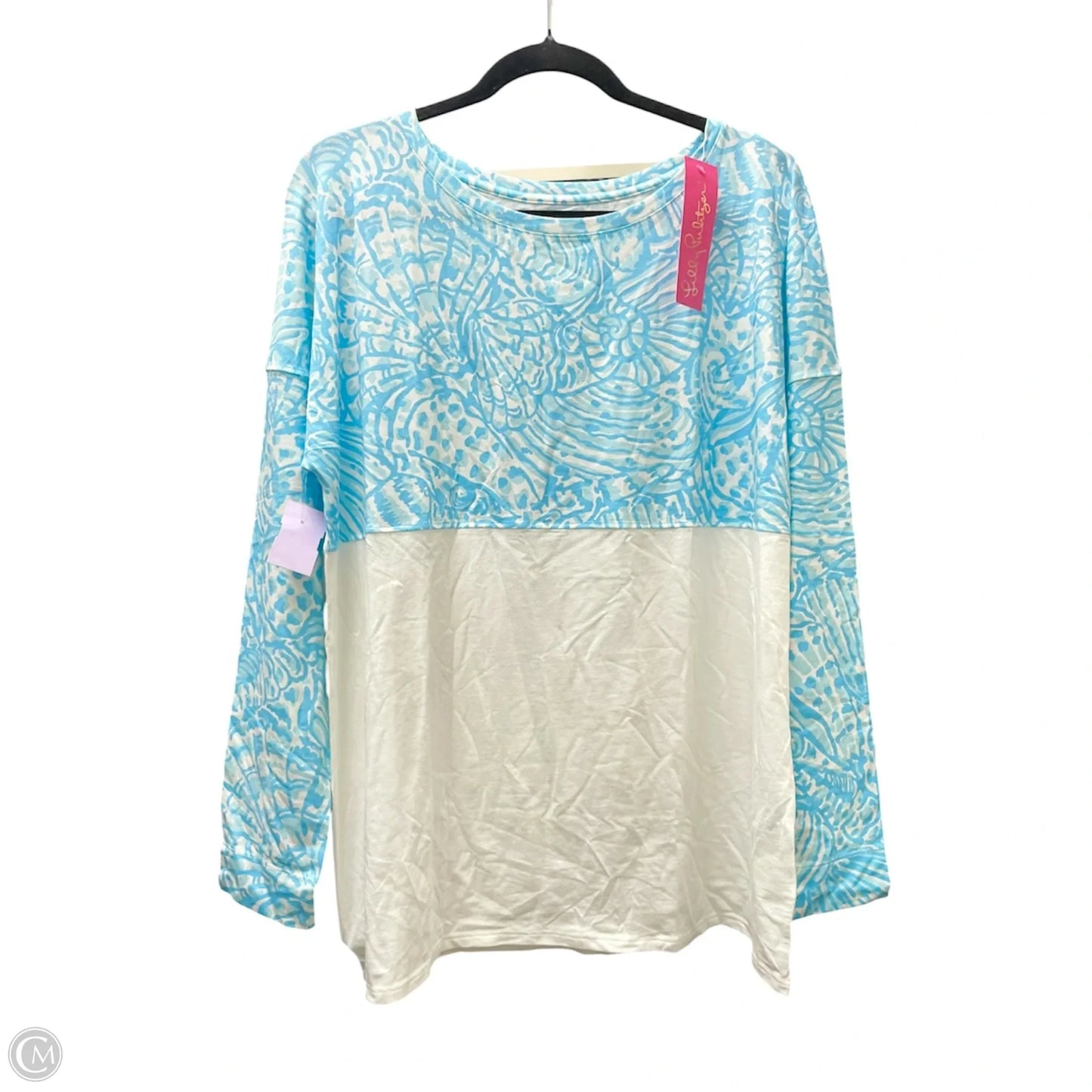 Top Long Sleeve By Lilly Pulitzer In Blue & White, Size: L