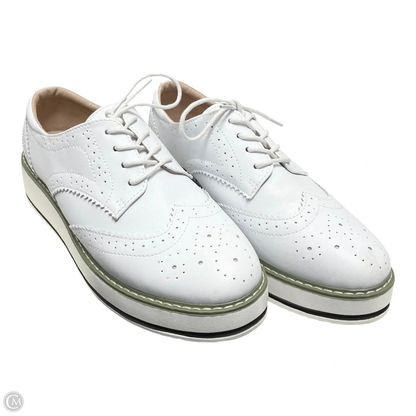 Shoes Sneakers By Clothes Mentor In Green & White, Size: 11.5