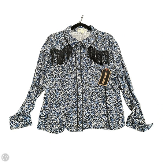 Top Long Sleeve By Idyllwind In Black & Blue, Size: Xl
