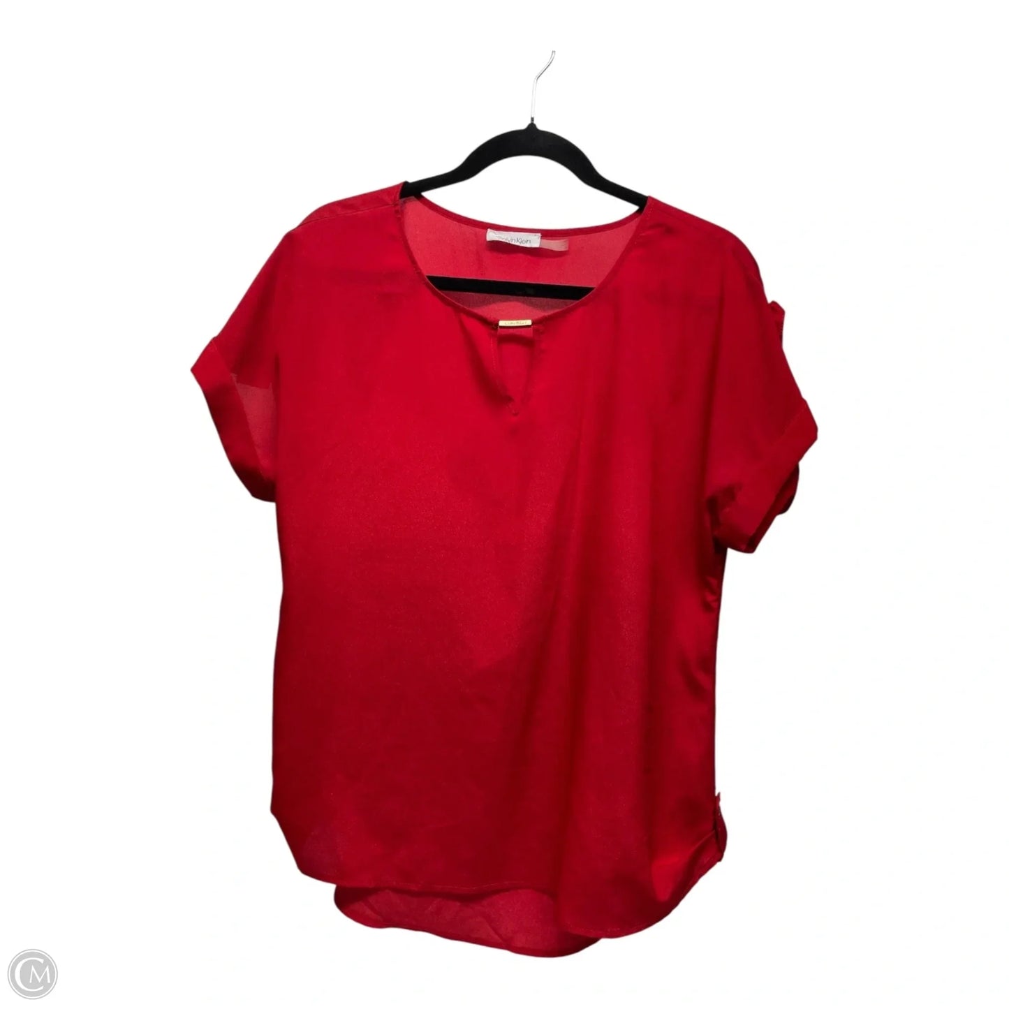 Top Short Sleeve By Calvin Klein In Red, Size: L