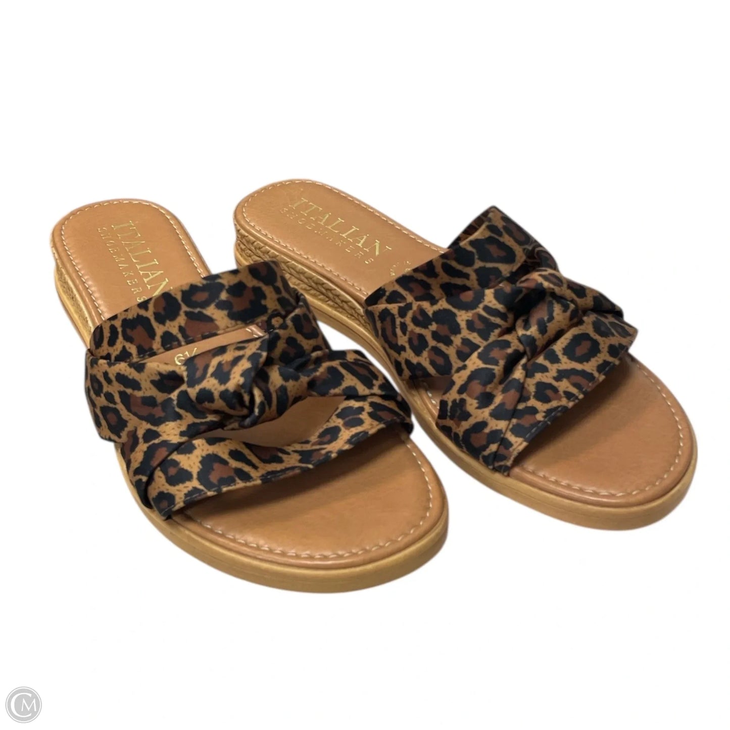 Sandals Flats By Italian Shoemakers In Animal Print, Size: 6.5